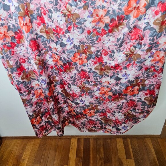 VTG 60s 70s Hawaiian Floral Kaftan Maxi Dress Mumuu Patio - Picture 14 of 14